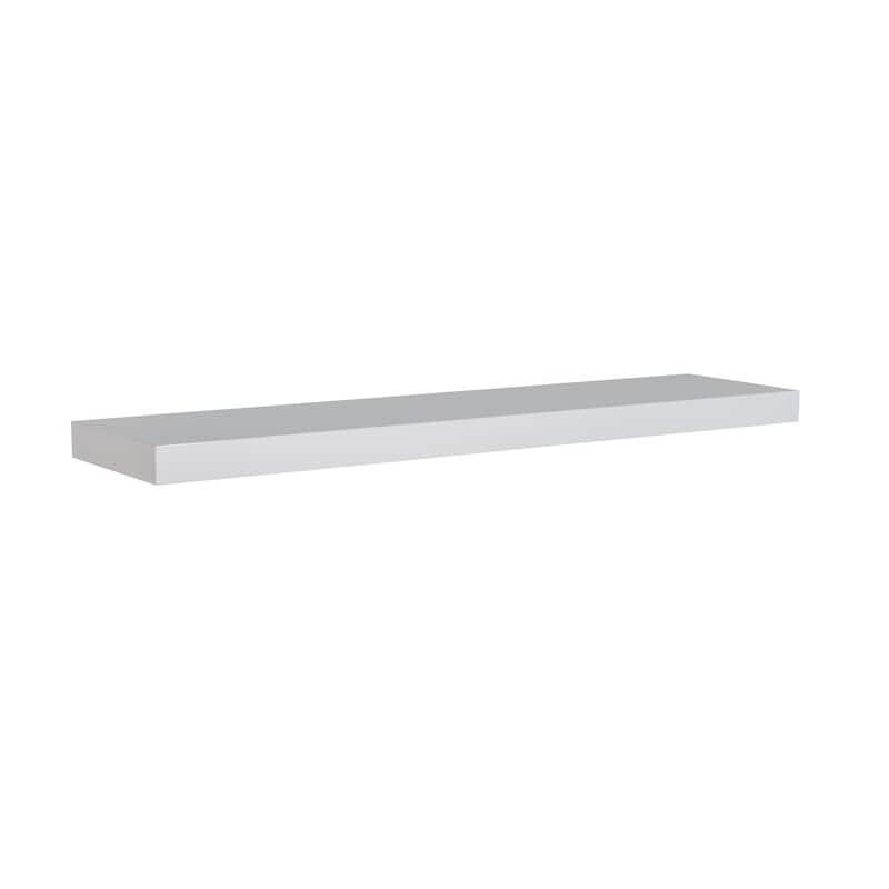 HomeRoots 75" White Wooden Wall Mounted Floating Shelf