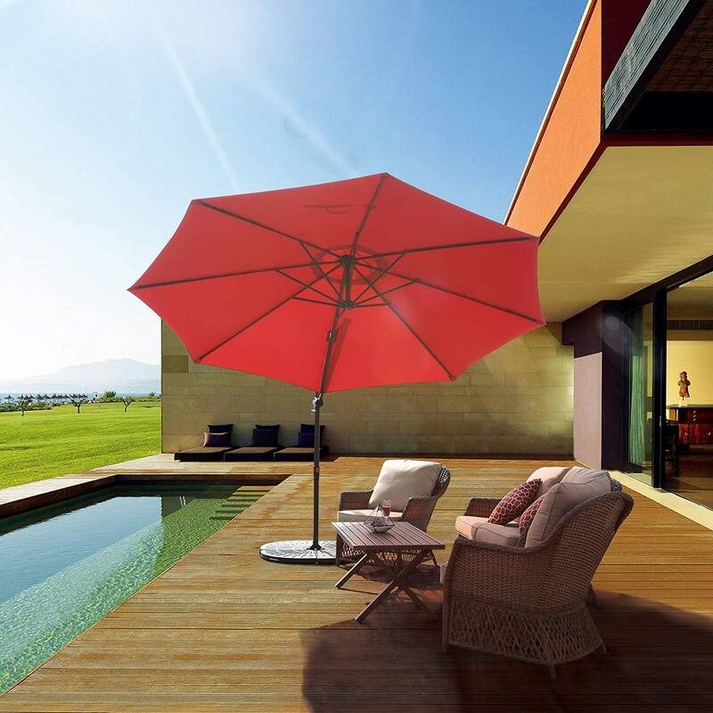 Clihome 10 FT UV Resistent Outdoor Patio Cantilever Umbrella with Tilt