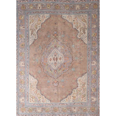 Tabriz Persian Vintage Area Rug Hand-Knotted Wool Carpet - 6'10"x 9'1"