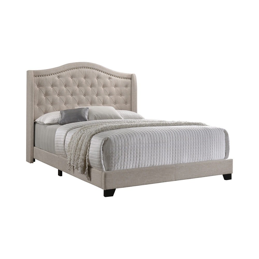 Camel Back Bed in Beige