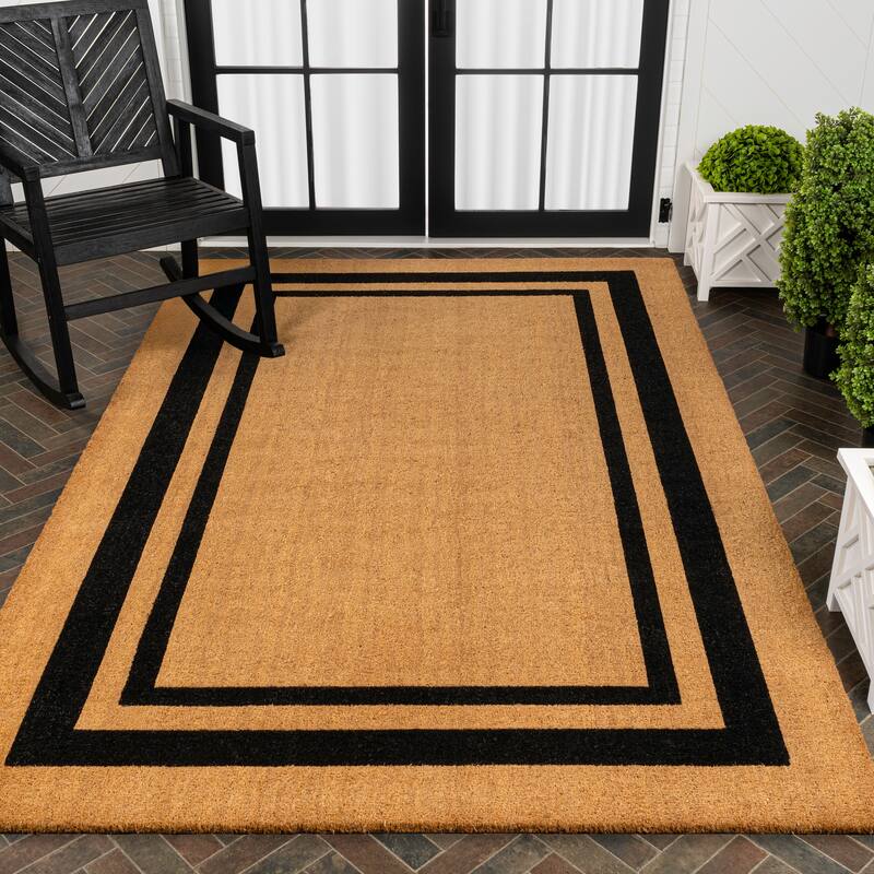 JONATHAN Y Classic Natural Coir Indoor/Outdoor Mat
