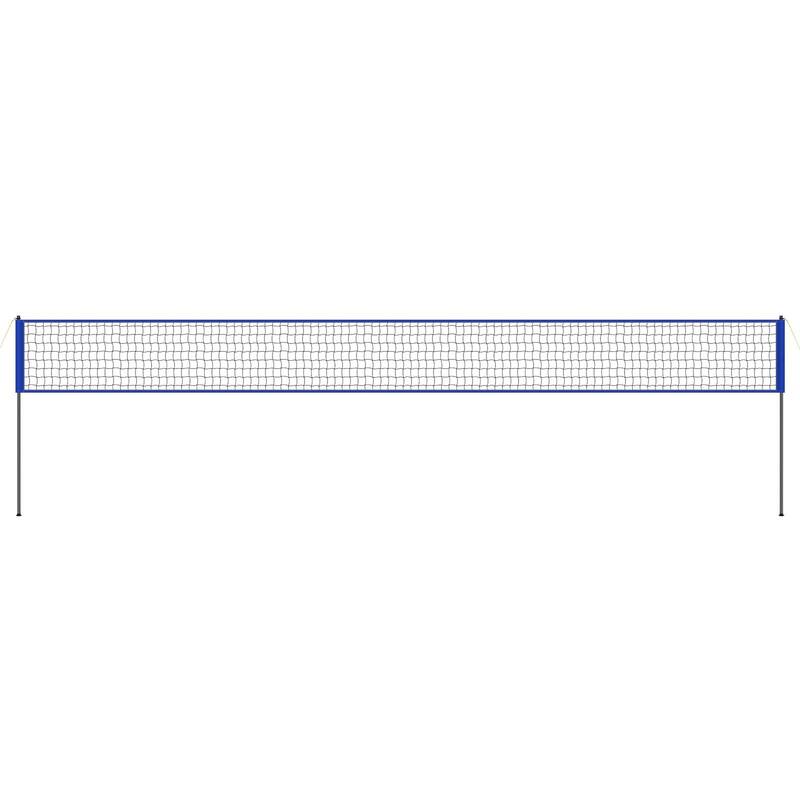 Blue Steel and PE Adjustable Volleyball Net Set,Portable and Weatherproof - Blue