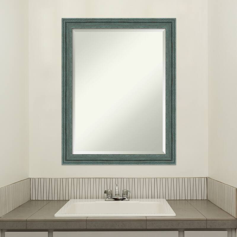 Upcycled Beveled Wood Framed Bathroom Vanity Wall Mirror
