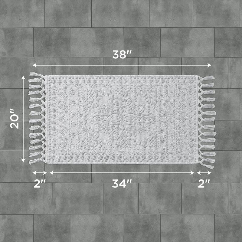 French Connection Nellore Fringe Cotton Bath Rug