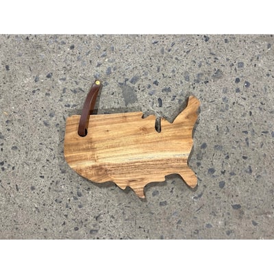 Acacia Wood "USA" Cutting Board - A - Natural