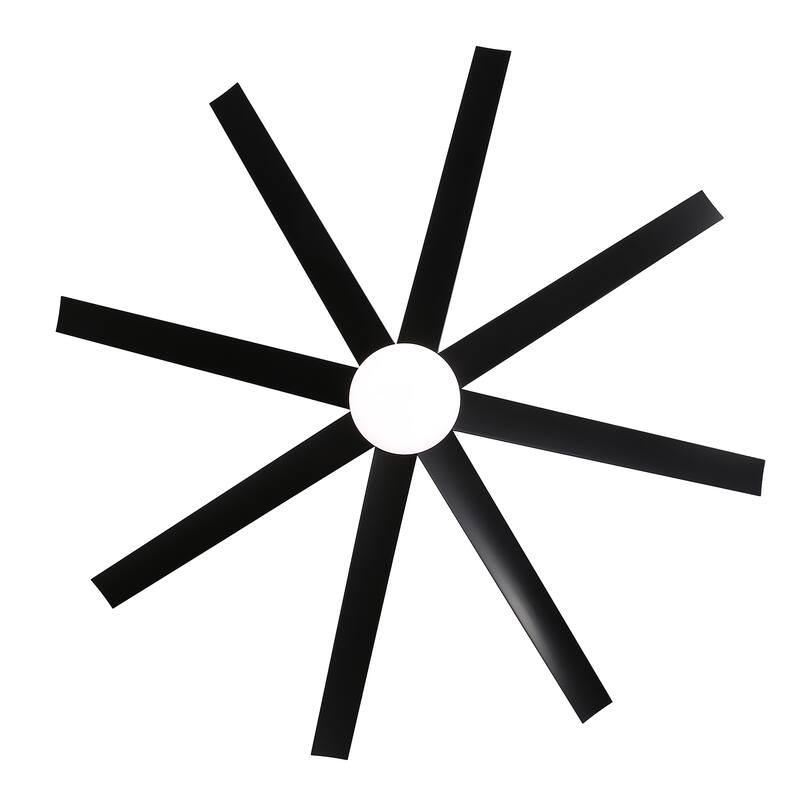 65 Inch LED Black and White Ceiling Fan with Light Remote- 8 Blade