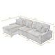 preview thumbnail 98 of 132, 118" W Corduroy L-shape Modular Sectional Sofa with Pillows