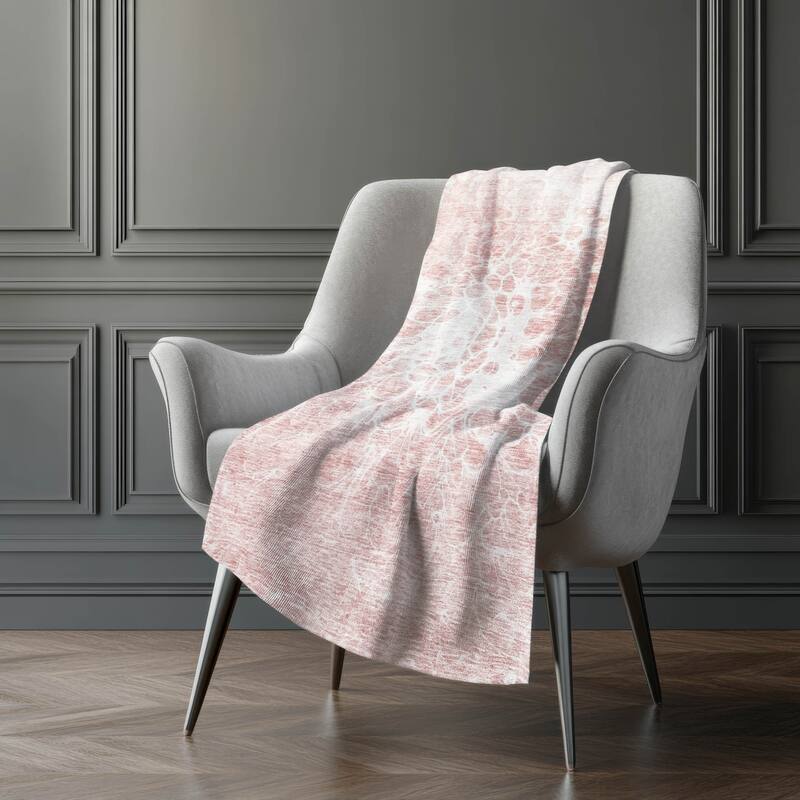 Premium Machine Washable Modern Floral Sherpa Throw Blanket