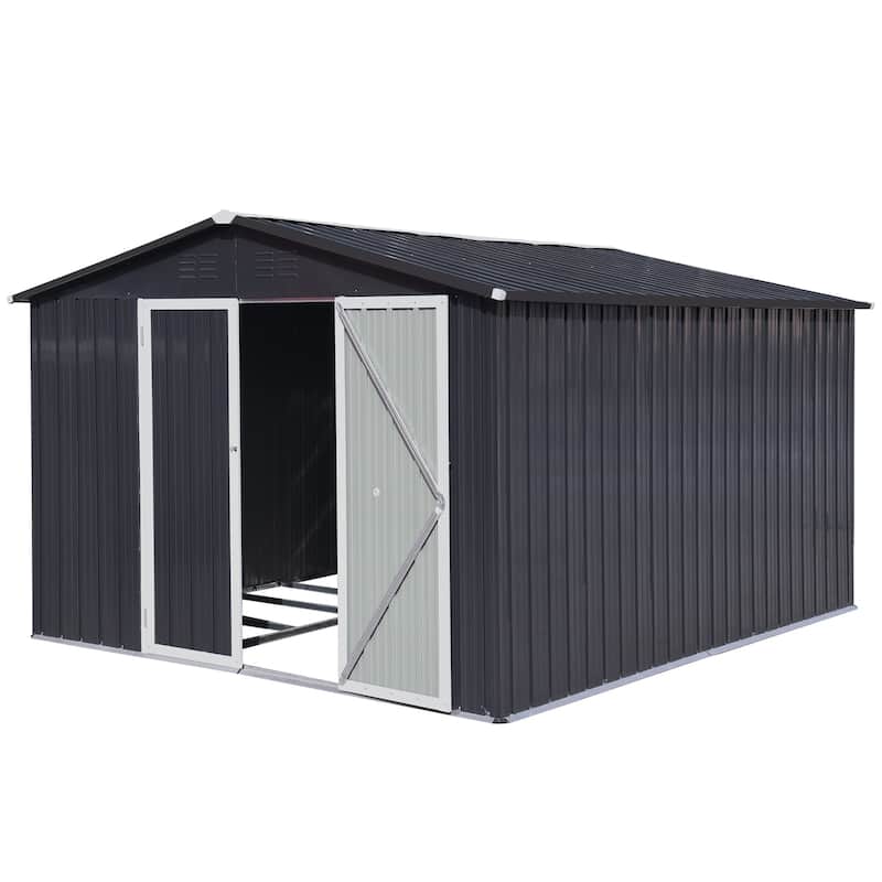 GDFStudio - Olivia Hayes Spacious and Durable Metal Garden Shed for Secure Outdoor Storage