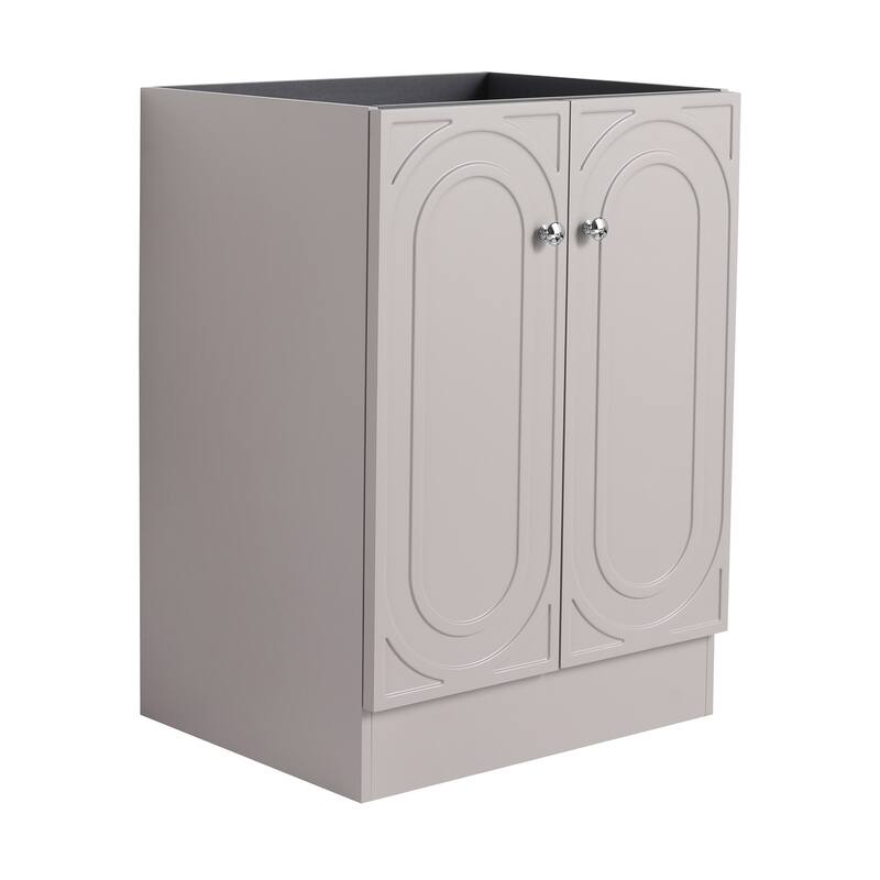 Modern 24 Inch Freestanding Bathroom Vanity Base without Sink, Storage Cabinet with Soft-Close Doors and Adjustable Shelves