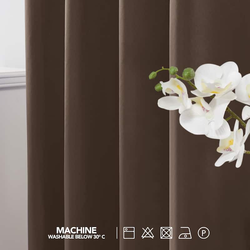 Deconovo 100 Percent Blackout Double Layers Lined Curtain (2 Panel)