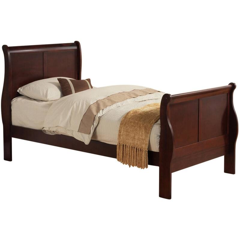 Wooden Frame Bed With Headboard, Footboard, Suitable For Bedroom - Brown - Twin