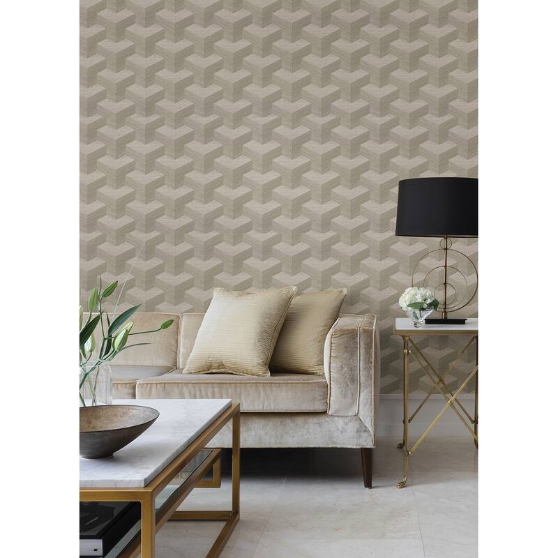 A-Street Prints Y Knot Neutral Geometric Texture Wallpaper