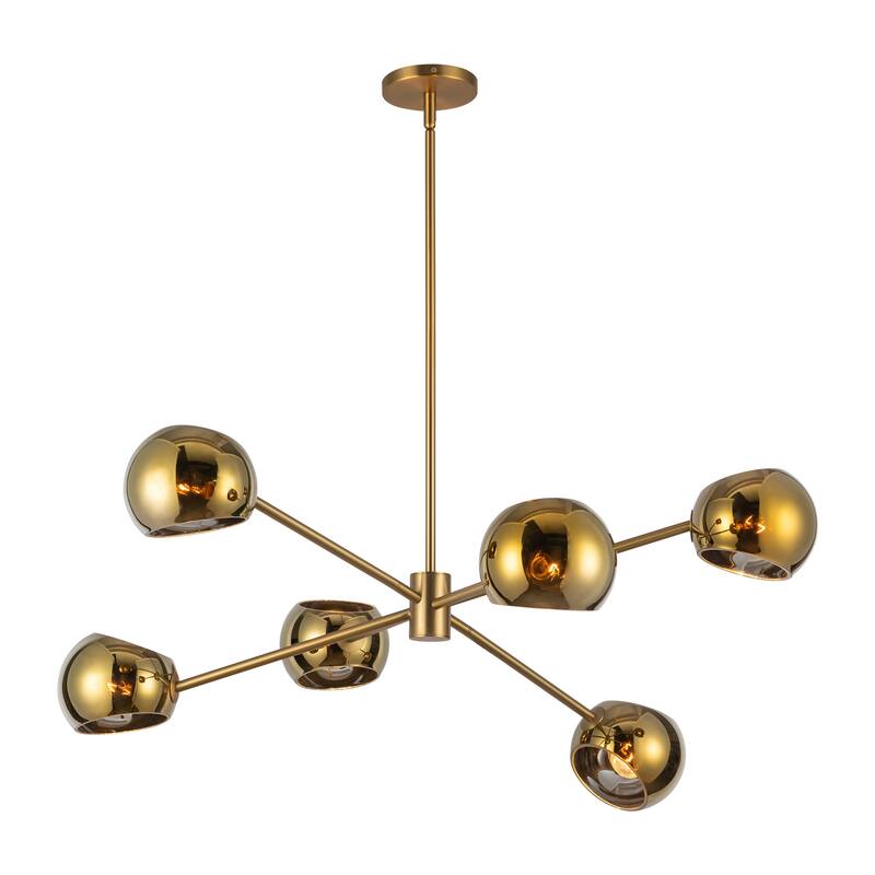 Alora Lighting CH548637CP Willow 6 Light 37" Wide Chandelier with - Brushed Gold