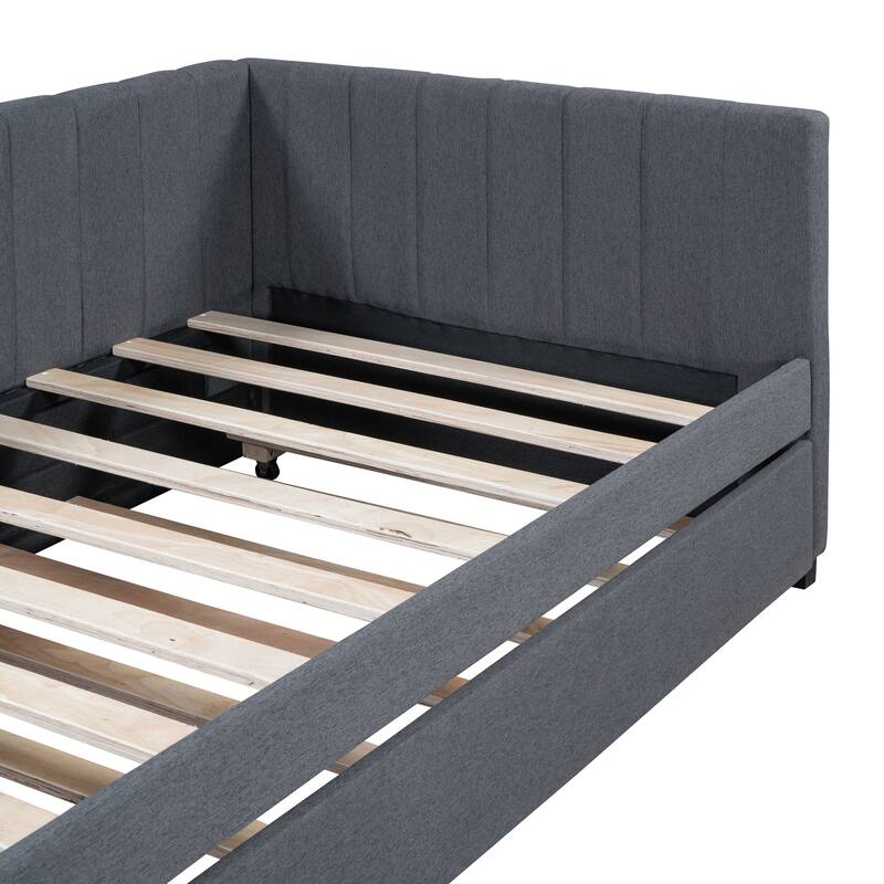 Slat Daybed Sofa Bed Linen Frame, Twin - Grey