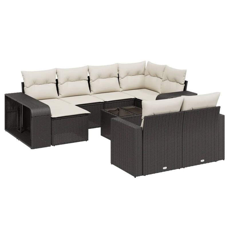 vidaXL Garden Sofa Set Black