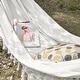preview thumbnail 8 of 7, Outsunny Brazilian Style Hammock Extra Large Cotton Hanging Camping Bed with Carrying Bag, for Patio Backyard Poolside, White