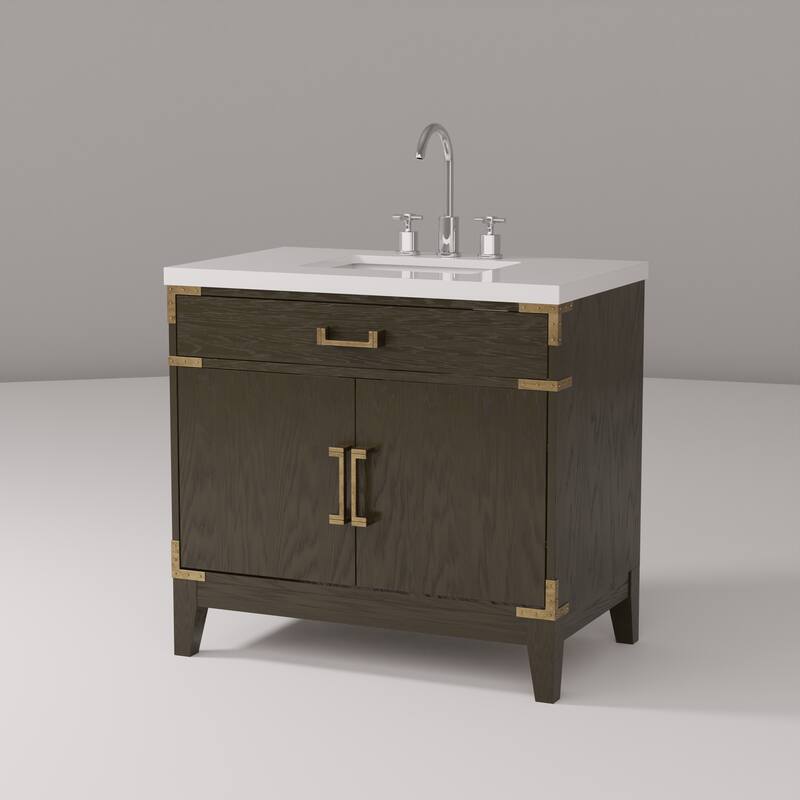 Laurel Bath Vanity Cultured Marble Top, Sink and Faucet