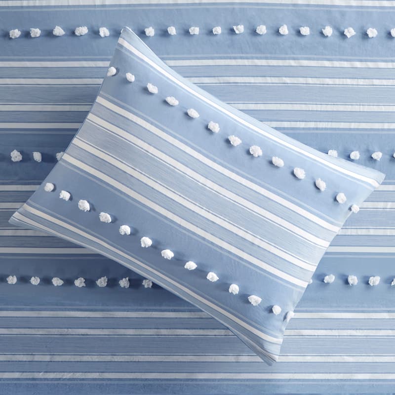 Intelligent Design Cillian Striped Clipped Jacquard Comforter Set