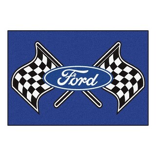 Ford Blue Rug Ford - Ford Flags 5 x 8 Foot Plush Non-Skid Area Rug - Bed Bath ...
