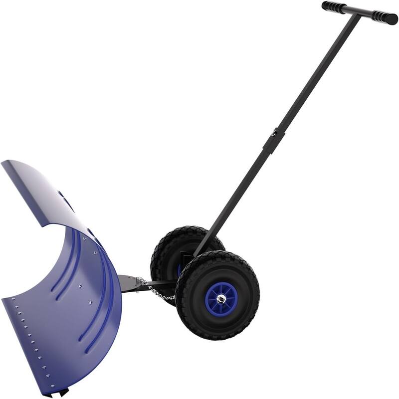 29-Inch Heavy-Duty Steel Snow ShovelSingle Pole - Blue