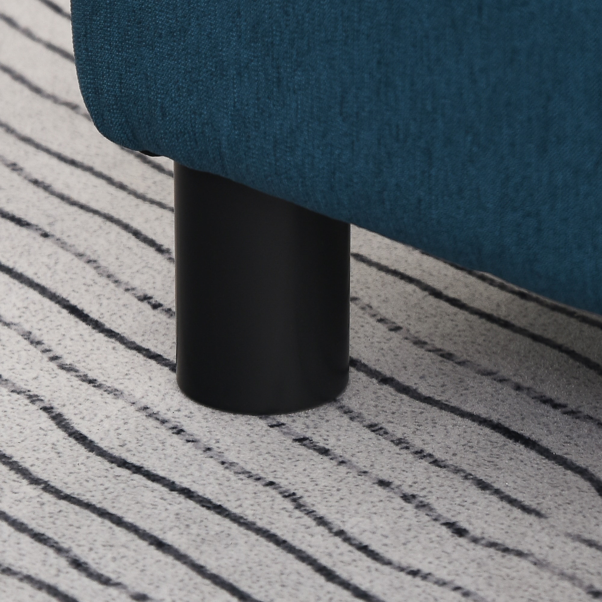 Ottoman Foot Rest With Linen Fabric Upholstery For Living Room