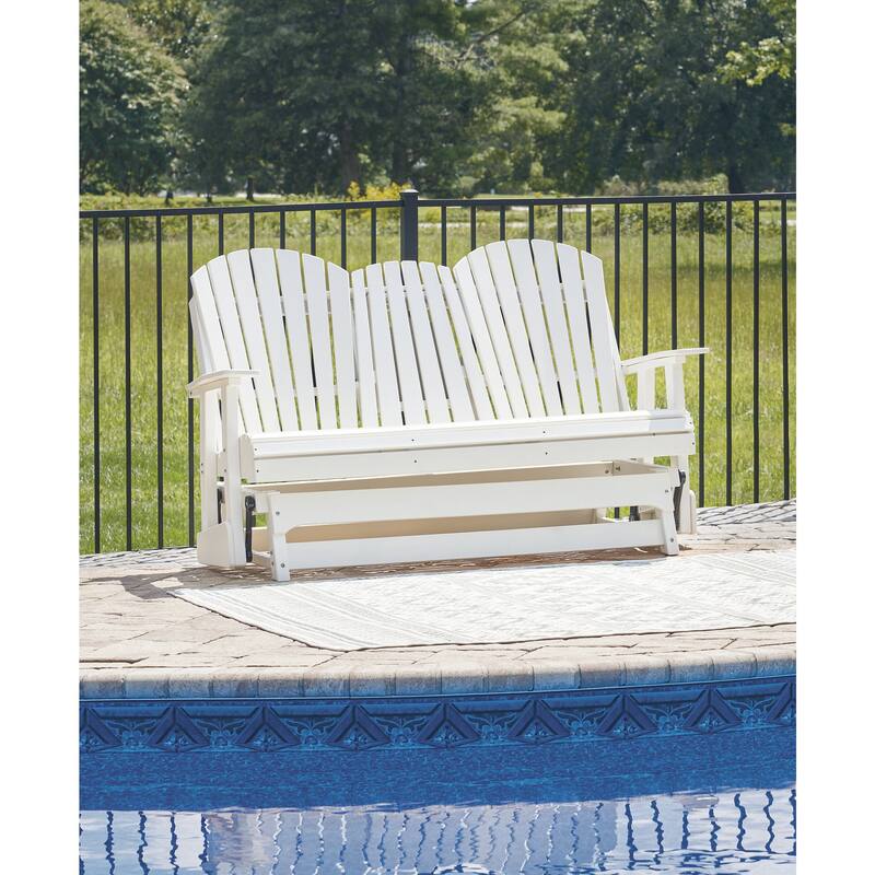 Signature Design by Ashley Hyland wave Outdoor Glider Loveseat - 67" W x 31.5" D x 41.75" H