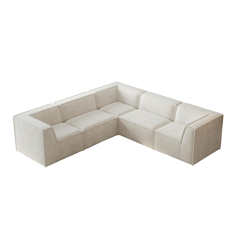 106"x106" Chenille Modular L-Shaped Sectional Sofa with 5-Piece Free Combination, Foam-Filled Cushions & No-Assembly Design