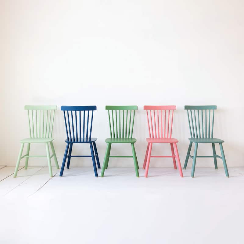Rubberwood Dining Chairs with Slatted Back - 19.5"L x 19.5"W x 36.0"H