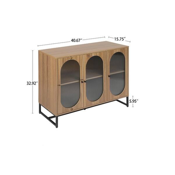 40.6'' Storage with Glass Door Sideboard Buffet for