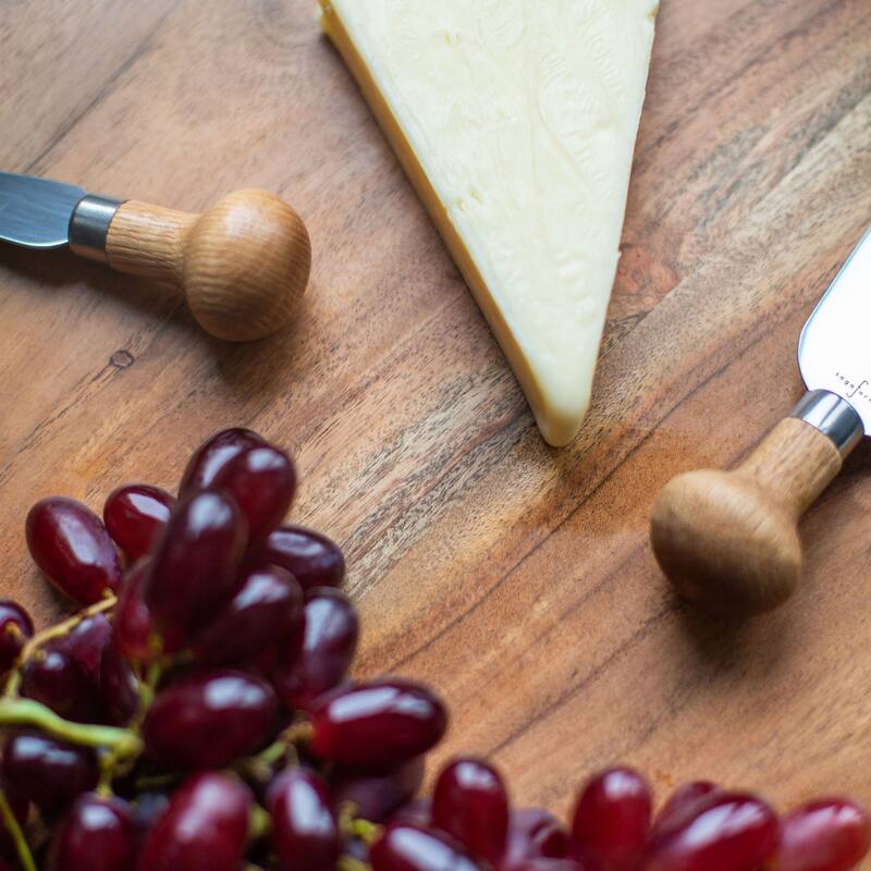 Jeanne Fitz Wood + White Collection Acacia Wood Round Charcuterie Board, Large