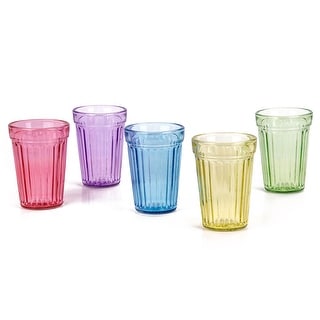 STP Goods Pastel Collection Faceted Drinking Glasses Set of 4 - 8.3 fl oz