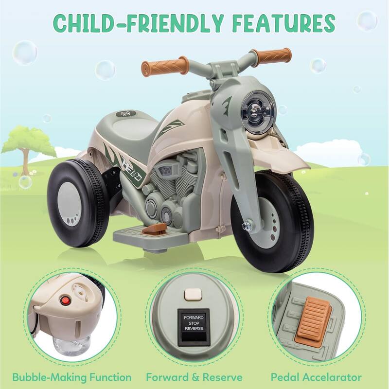 Kids Electric Motorcycle with Bubble Function