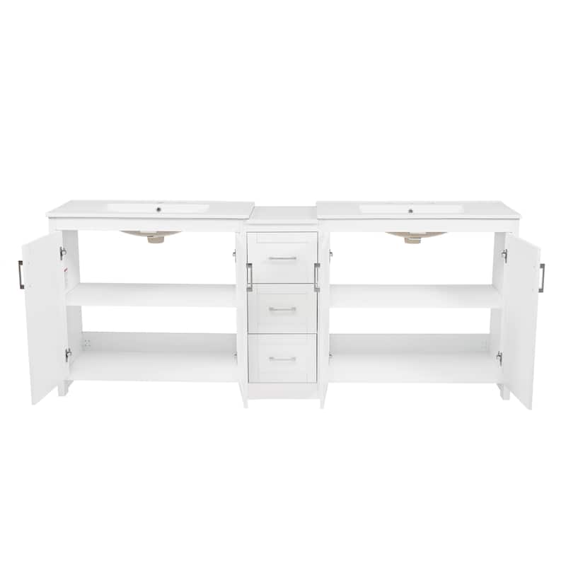 Christopher Knight Home - Vesper Ceramic Dual Sink 84" Vanity