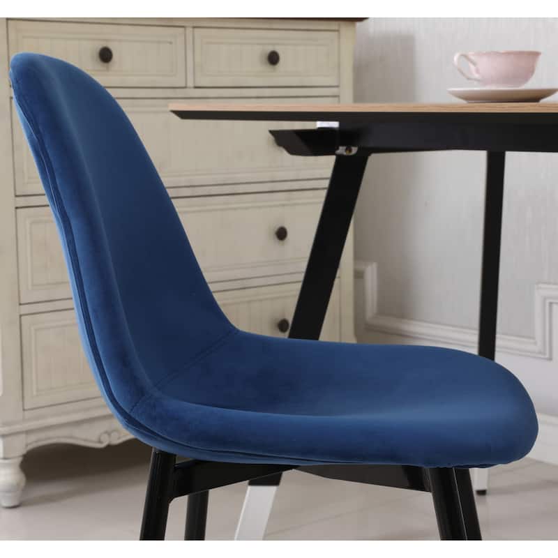 Modern 4 Piece Fabric Dining Chair Set with Cushions, Backrests, Metal Legs for Dining Room Kitchen Bedroom Living Room