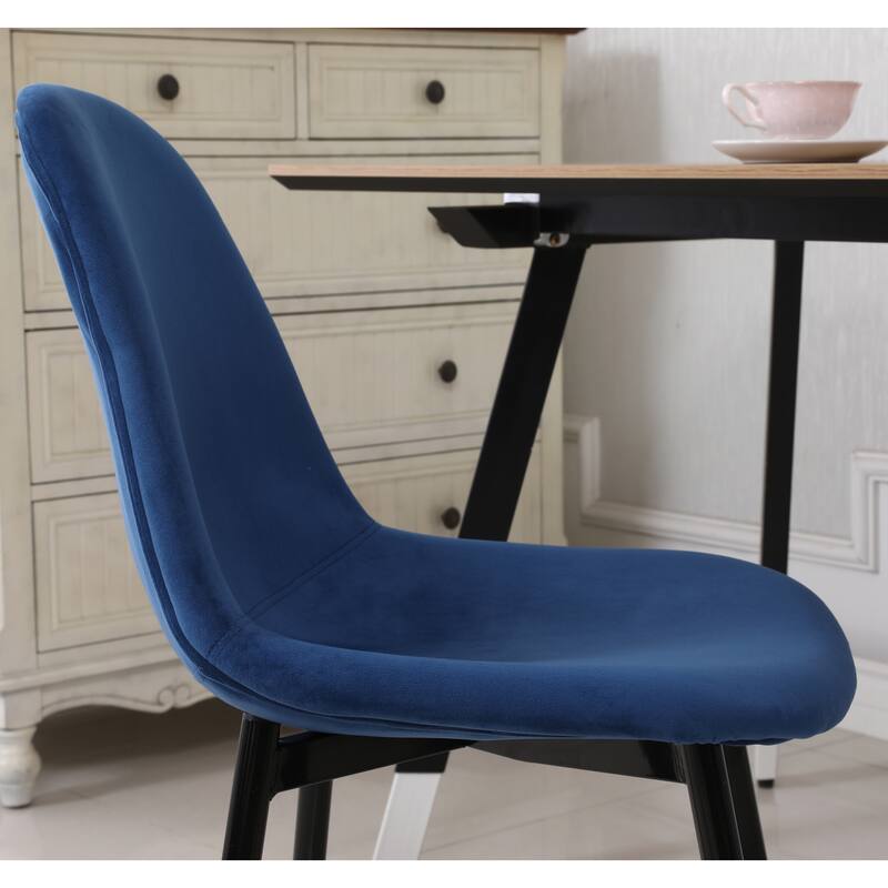 Modern 5-Piece Dining Set with Round Table & 4 Velvet Chairs