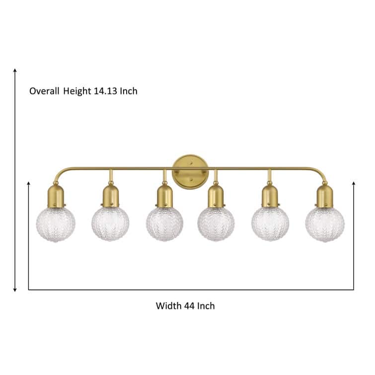 Modern Glam 6-light Bathroom Vanity Light with Crystal Shade - 44 inches
