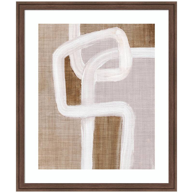 Kate and Laurel Framed Art rhythmic lines l by Nikita Jariwala - 22x26 - Brown