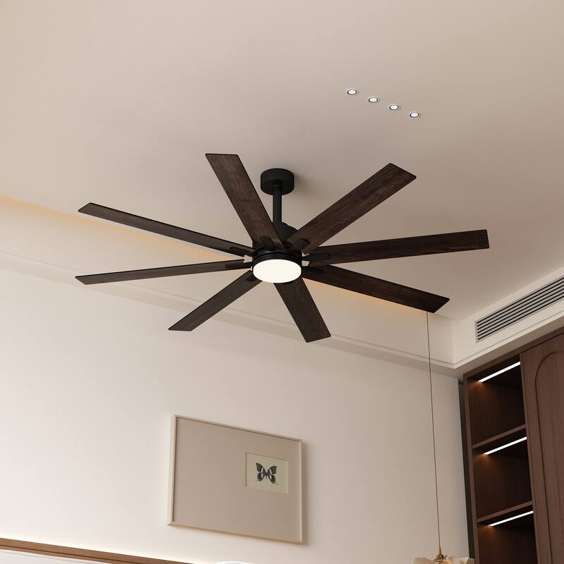 72-Inch Ceiling Fan with Dual-Tone Blades and Dimmable LED Light