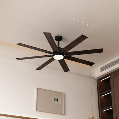 72-Inch Ceiling Fan with Dual-Tone Blades and Dimmable LED Light
