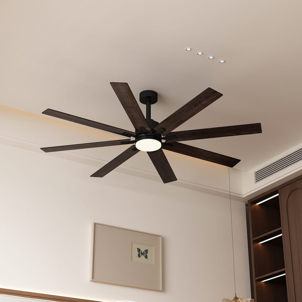 72-Inch Ceiling Fan with Dual-Tone Blades and Dimmable LED Light