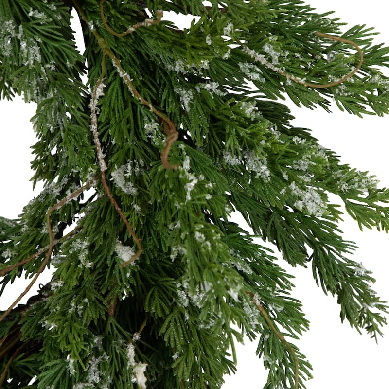 real touch™️ iced cedar artificial christmas wreath 24" unlit