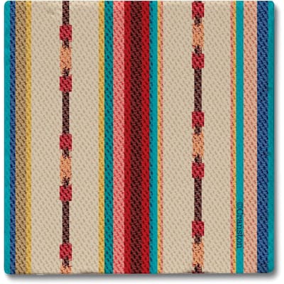 Southwest Multi-Stripe 4-Pack Absorbent Stone Coasters with Protective Cork Backing 4" Square Made in The USA Easily Wipes Clean