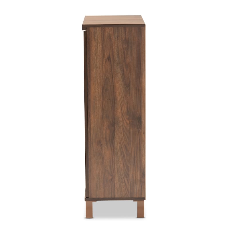 Talon Modern and Contemporary 2-Door Wood Storage Cabinet-Walnut Brown