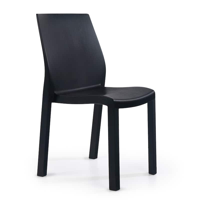 WRGHOME Modern Stacking Patio Dining Side Chair Indoor/Outdoor (Set of 2) - 33.27'' H X 18.50'' W X 21.06'' D