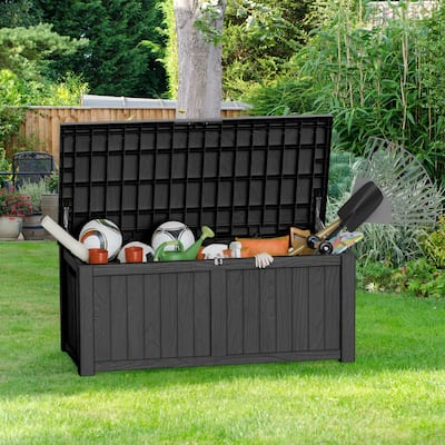 120 Gal. Wicker Resin Outdoor Patio Storage Deck Box