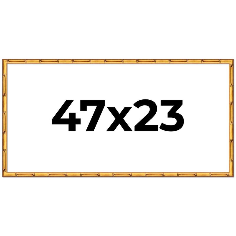 47x23 Frame Gold Bamboo Picture Frame Modern Photo Frame Includes UV Acrylic Shatter Guard Front Acid Free Foam Backing Board