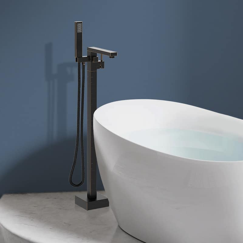 Topcraft Floor Mounted Bathtub Filler with Handheld Showerhead