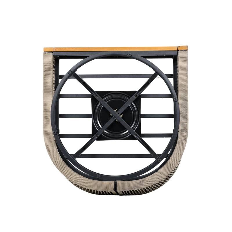 Christopher Knight Home - Modern 2-Piece Outdoor Acacia Wood Swivel Chair with Rope Design