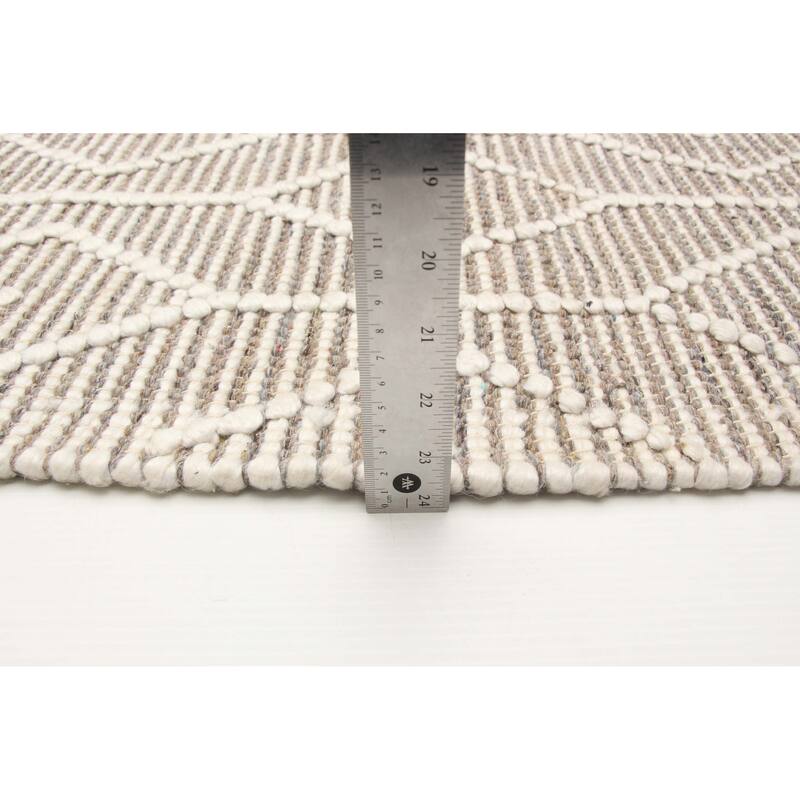 ECARPETGALLERY Braid weave Sienna Taupe Wool Rug - 6'3 x 8'11